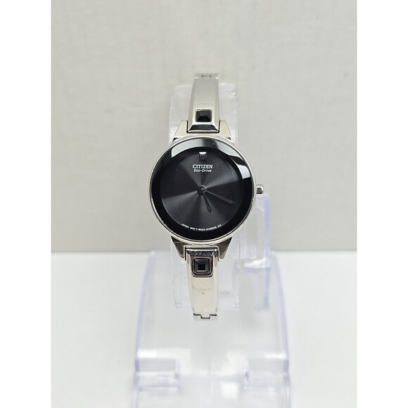 Citizen Accessories - Citizen Eco Drive Solar Womens Black Dial Silver Stainless Bracelet Watch Works